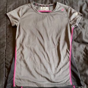 Black, gray and pink athletic shirt